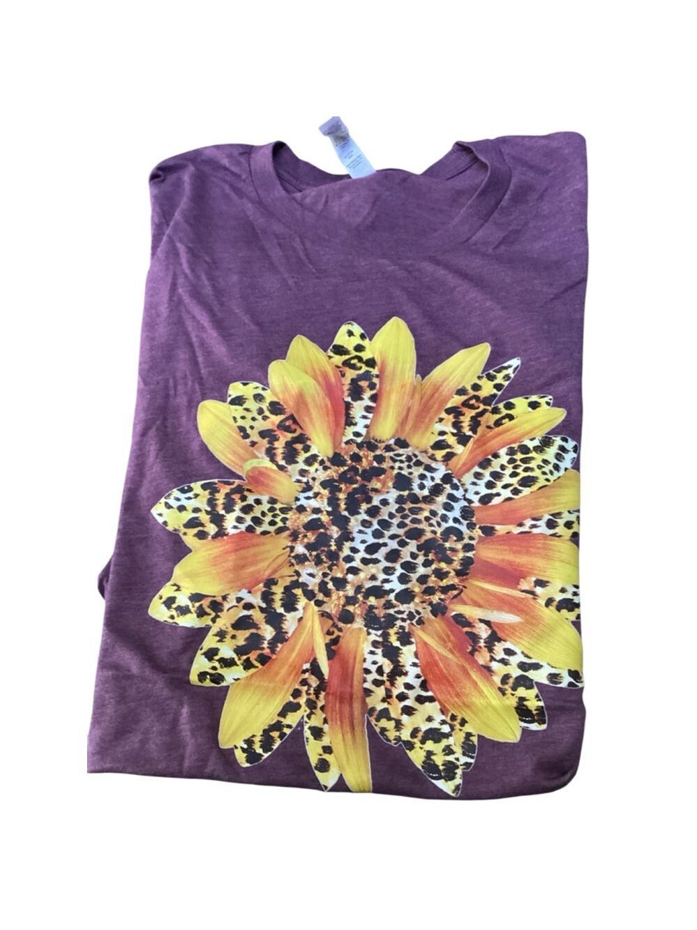 Bella+Canvas Sunflower T-Shirt Purple/Yellow Size 2XL